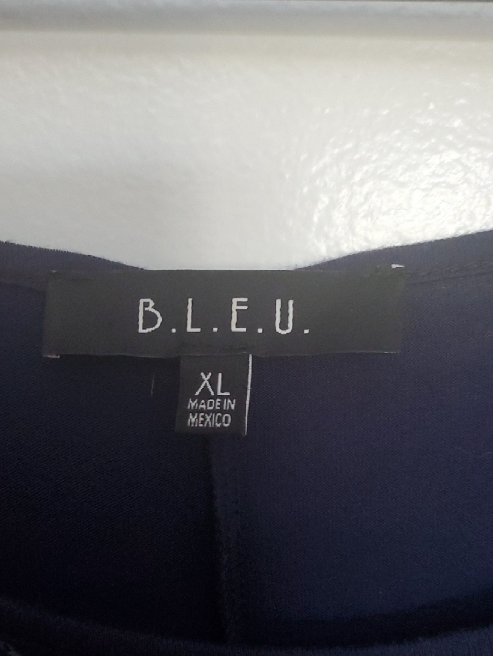 B.L.E.U. Navy Long-Sleeve Embellished Peasant Top - Picture 2 of 8